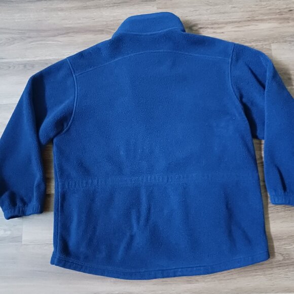 Vintage L.L Bean Womens Petite LARGE Full Zip High Neck Fleece Jacket Blue - Picture 8 of 8